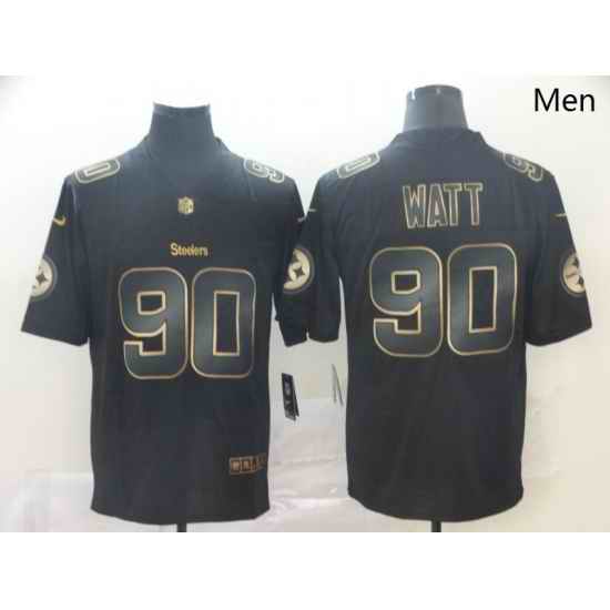 Nike Steelers 90 T J  Watt Black Gold Vapor Untouchable Limited Jersey
